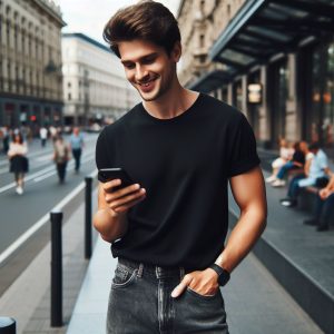 تیشرت مردانه مشکی با چی ست کنم2