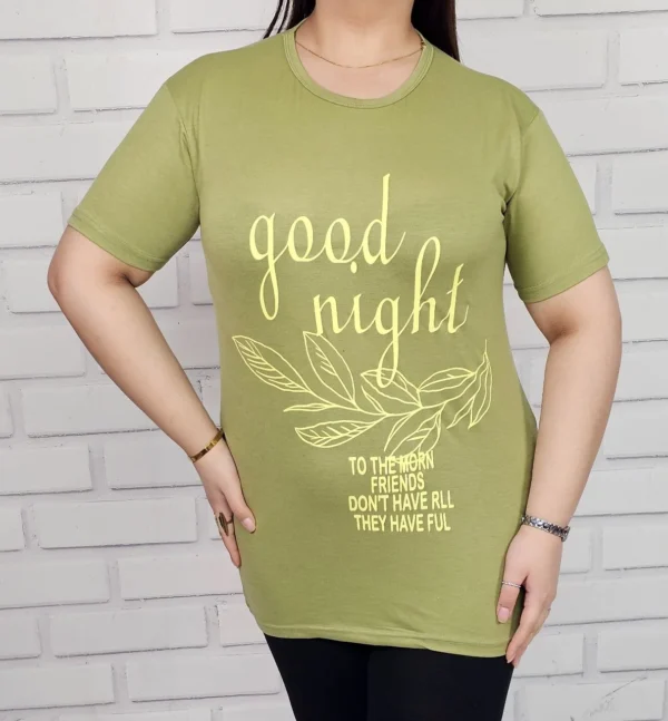 تیشرت زنانه قواره ی good night عمده (7 تایی)