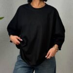تیشرت باکسی ساده زنانه عمده