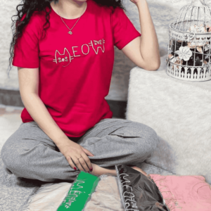تیشرت زنانه طرح گربه عمده