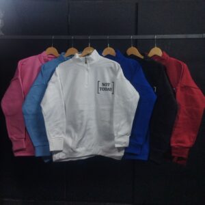 دورس نیم زیپ دخترانه طرح not today عمده(6 عددی)