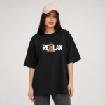تیشرت باکسی زنانه طرح relax عمده