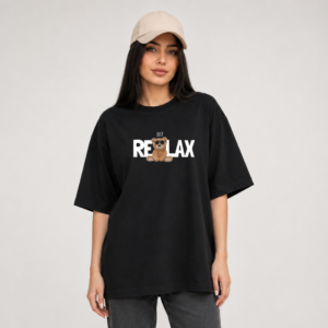تیشرت باکسی زنانه طرح relax عمده