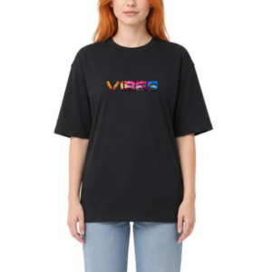 تیشرت باکسی زنانه طرح vibes عمده